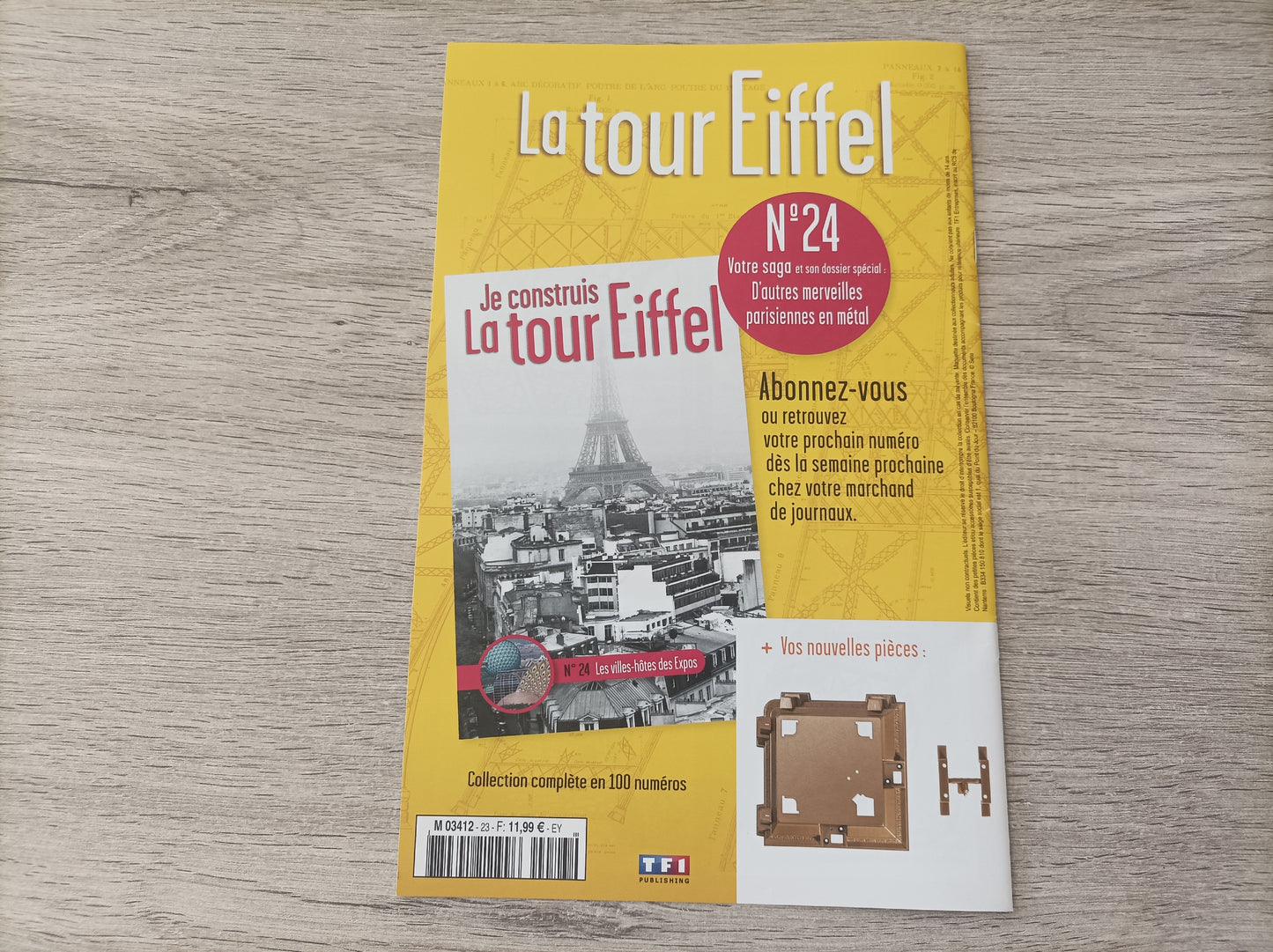 Fascicule seul sans pièce numéro 23 n°23 Je construis la tour Eiffel 1/8 1/8e 1/8ème édition TF1