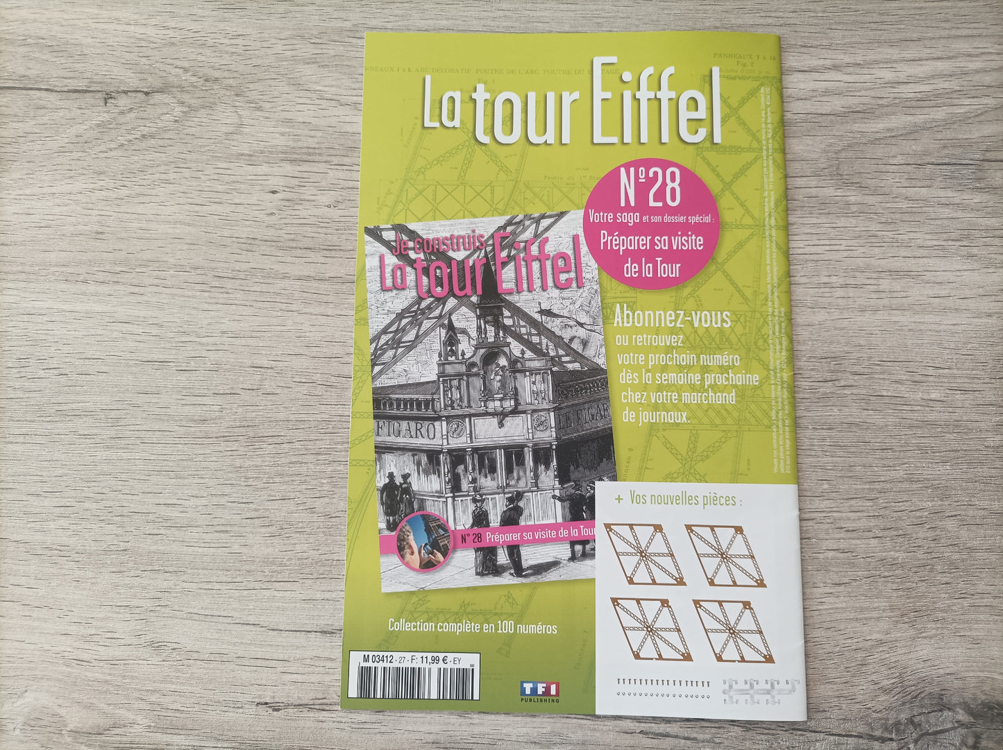 Fascicule seul sans pièce numéro 27 n°27 Je construis la tour Eiffel 1/8 1/8e 1/8ème édition TF1