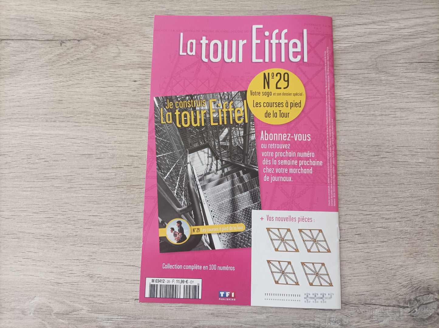 Fascicule seul sans pièce numéro 28 n°28 Je construis la tour Eiffel 1/8 1/8e 1/8ème édition TF1