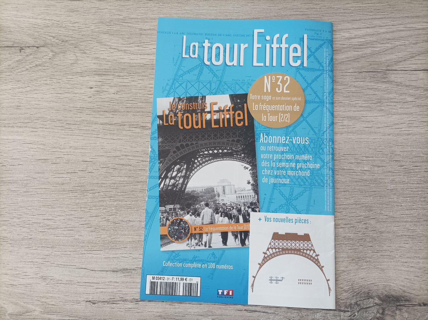 Fascicule seul sans pièce numéro 31 n°31 Je construis la tour Eiffel 1/8 1/8e 1/8ème édition TF1