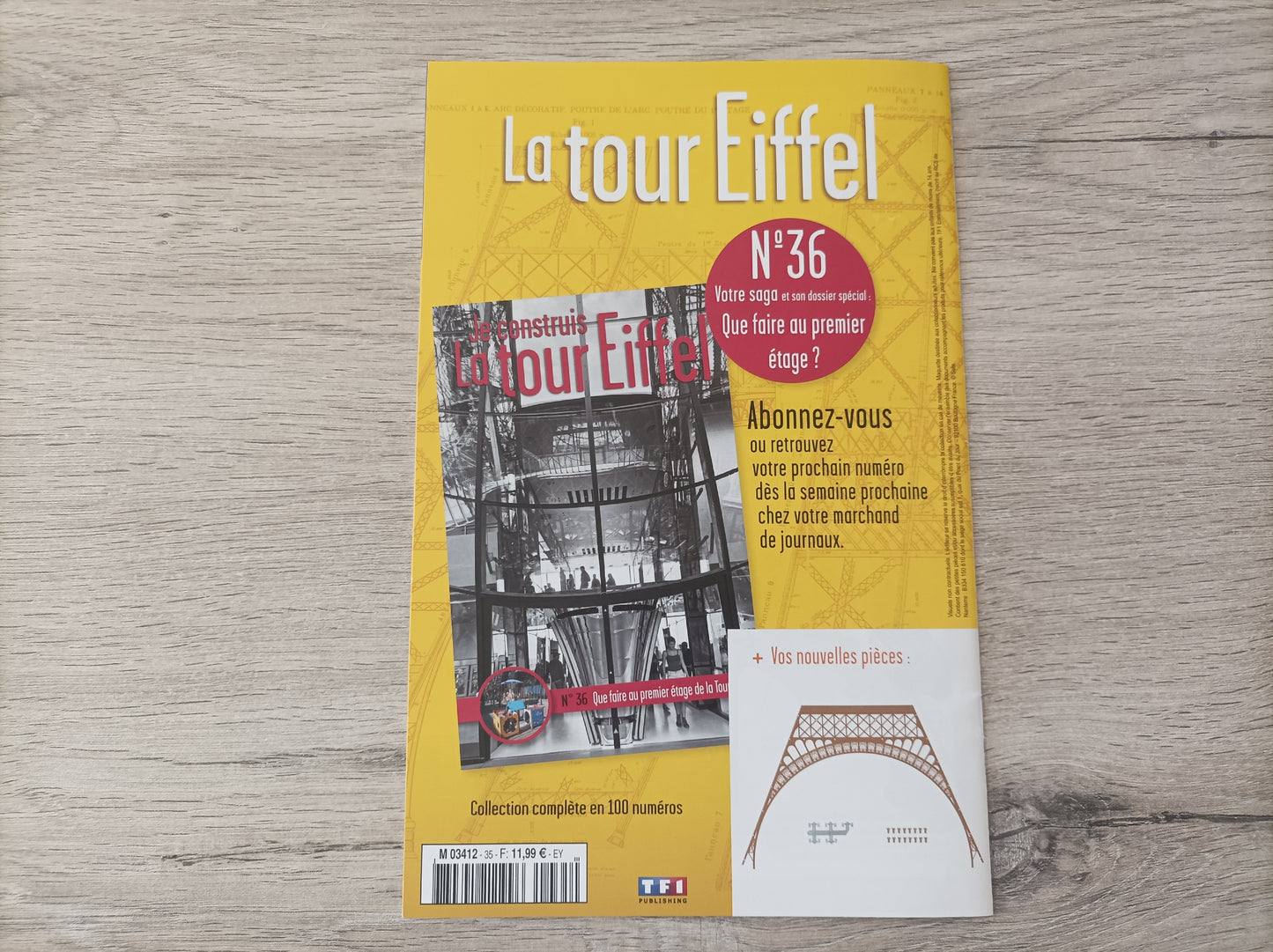 Fascicule seul sans pièce numéro 35 n°35 Je construis la tour Eiffel 1/8 1/8e 1/8ème édition TF1