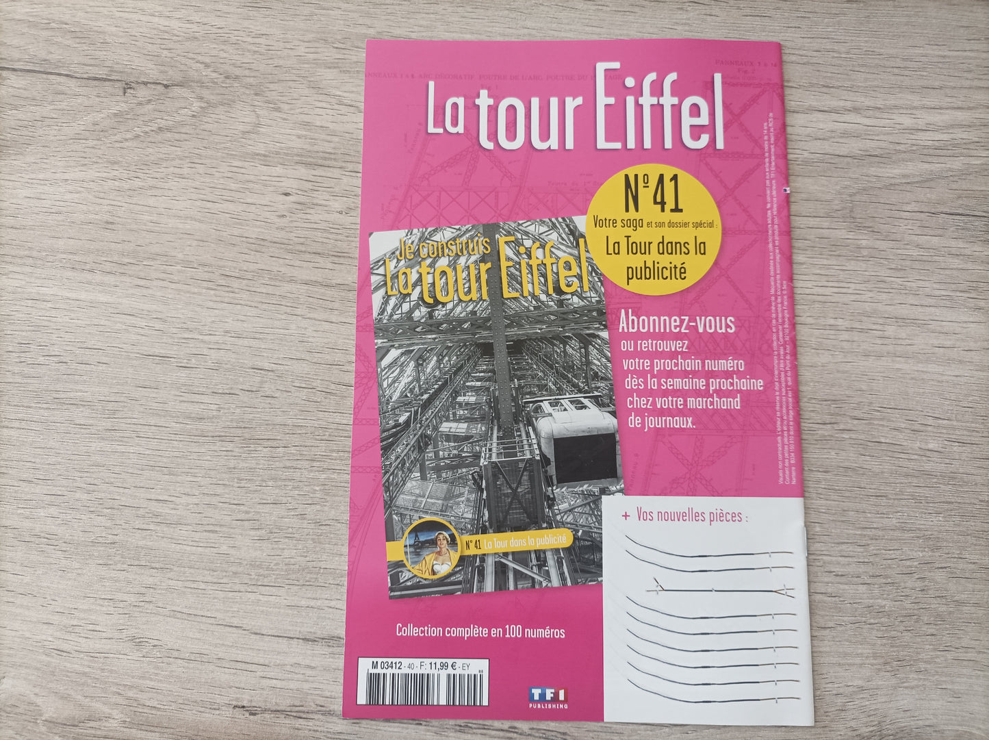 Fascicule seul sans pièce numéro 40 n°40 Je construis la tour Eiffel 1/8 1/8e 1/8ème édition TF1