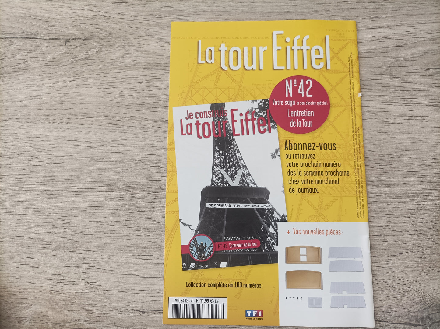 Fascicule seul sans pièce numéro 41 n°41 Je construis la tour Eiffel 1/8 1/8e 1/8ème édition TF1
