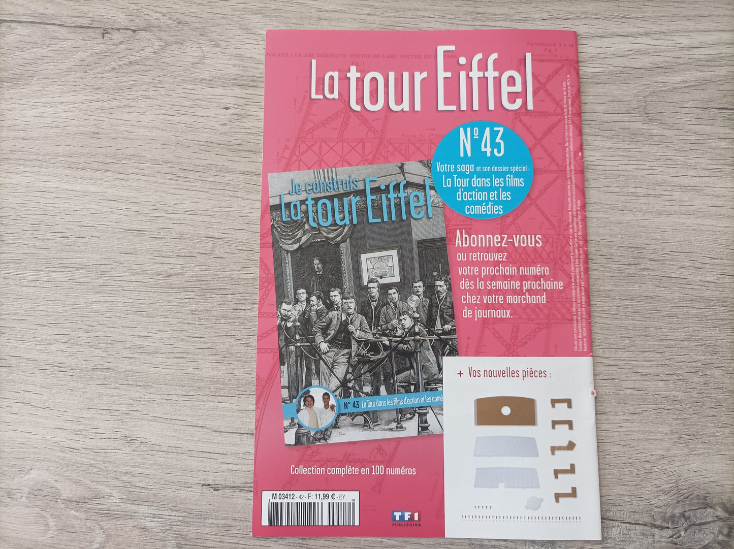 Fascicule seul sans pièce numéro 42 n°42 Je construis la tour Eiffel 1/8 1/8e 1/8ème édition TF1