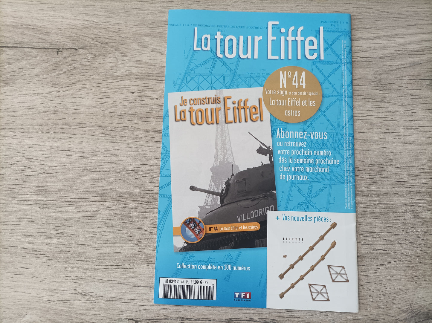Fascicule seul sans pièce numéro 43 n°43 Je construis la tour Eiffel 1/8 1/8e 1/8ème édition TF1