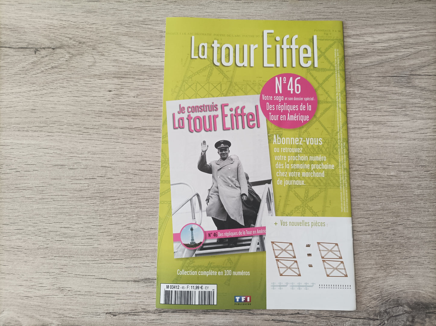 Fascicule seul sans pièce numéro 45 n°45 Je construis la tour Eiffel 1/8 1/8e 1/8ème édition TF1