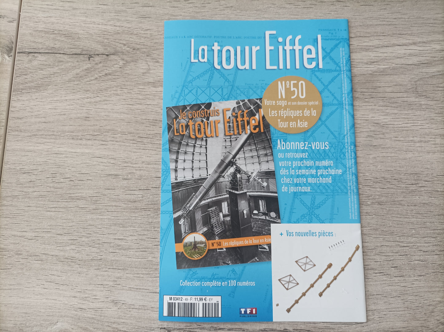 Fascicule seul sans pièce numéro 49 n°49 Je construis la tour Eiffel 1/8 1/8e 1/8ème édition TF1
