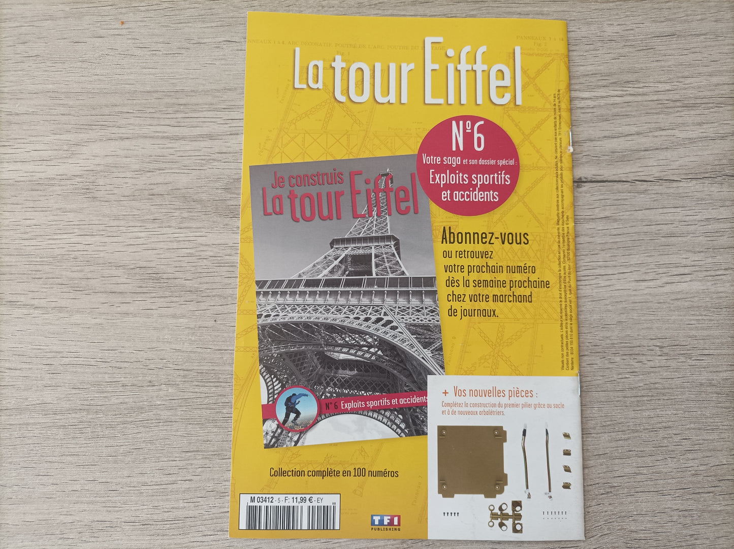 Fascicule seul sans pièce numéro 5 n°5 Je construis la tour Eiffel 1/8 1/8e 1/8ème édition TF1