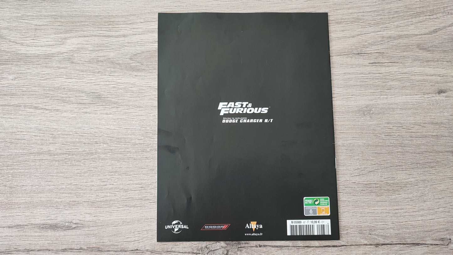 Fascicule seul sans pièce numéro 87 n°87 Dodge Charger R/T Fast & Furious 1/8 1/8e 1/8ème Altaya #E05
