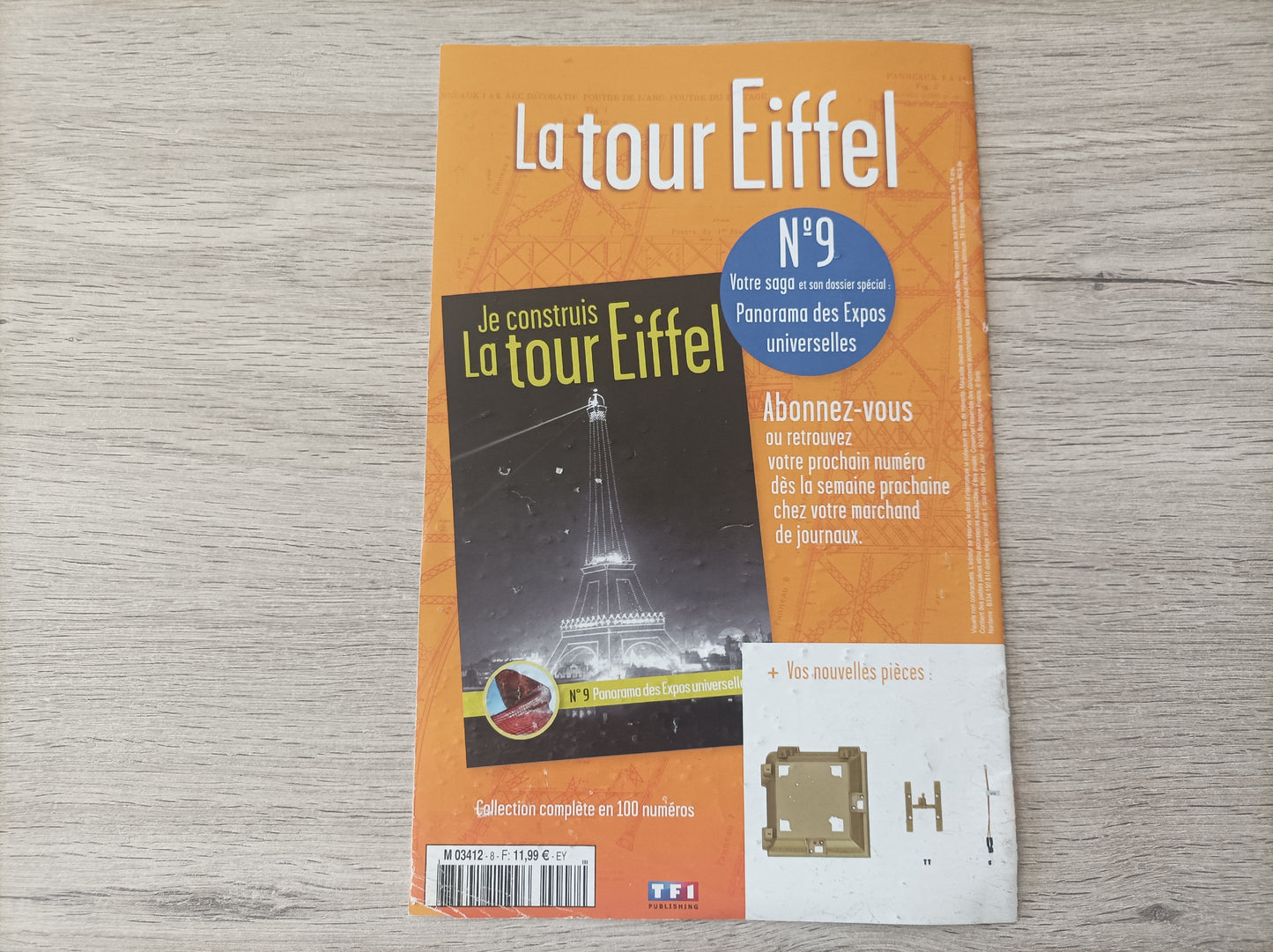 Fascicule seul sans pièce numéro 8 n°8 Je construis la tour Eiffel 1/8 1/8e 1/8ème édition TF1