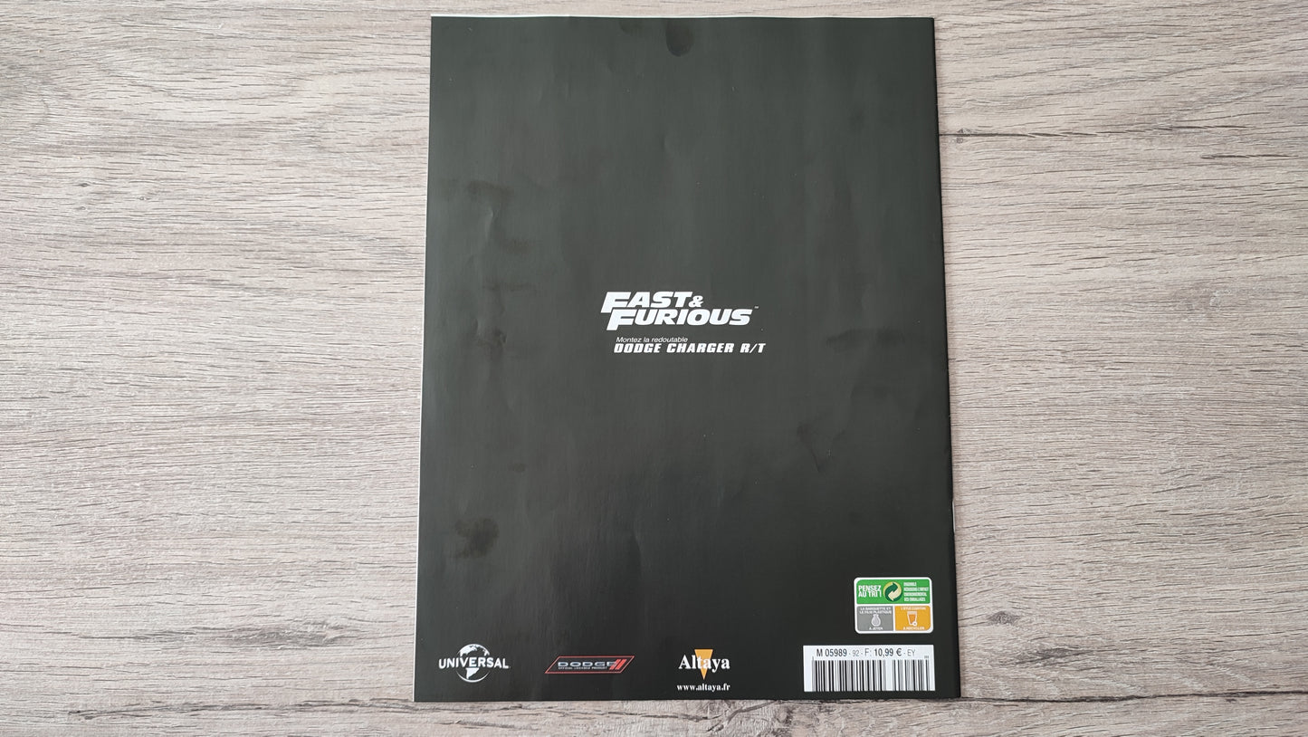 Fascicule seul sans pièce numéro 91 n°91 Dodge Charger R/T Fast & Furious 1/8 1/8e 1/8ème Altaya #E05