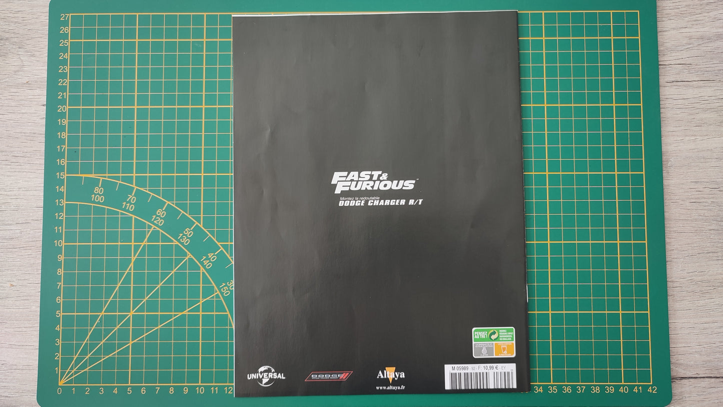 Fascicule seul sans pièce numéro 92 n°92 Dodge Charger R/T Fast & Furious 1/8 1/8e 1/8ème Altaya #E05