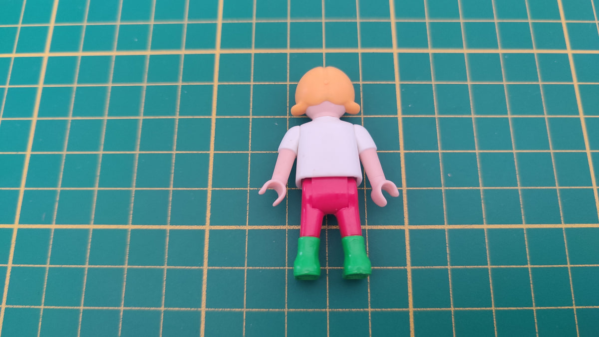 Fille blonde vêtements verts blancs rouges 30111500 pièce détachée Playmobil #E92