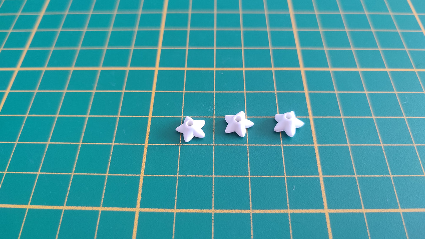 Lot x3 Fleur blanche cinq pétales pointus référence 30513270 pièce détachée Playmobil #E33