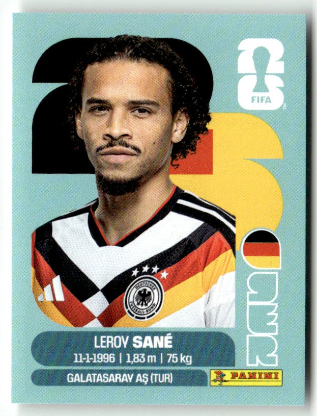 GER 18 Leroy Sane - Sticker autocollant Panini Coupe du Monde FIFA 2026 Allemagne - Pièce détachée