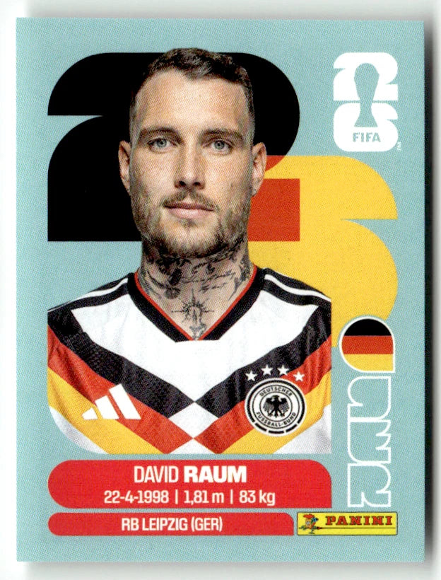 GER 4 David RAUM - Sticker autocollant Panini Coupe du Monde FIFA 2026 Allemagne - Pièce détachée