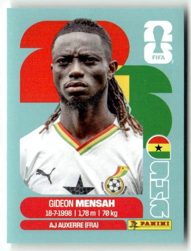 GHA 7 Gideon Mensah - Sticker autocollant Panini Coupe du Monde FIFA 2026 Ghana - Pièce détachée