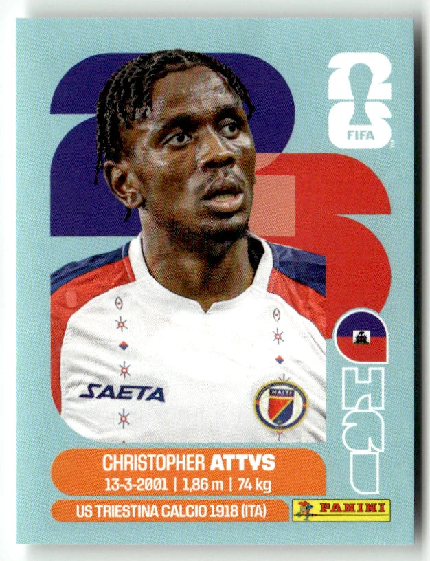 HAI 14 Christopher Attys - Sticker autocollant Panini Coupe du Monde FIFA 2026 Haïti - Pièce détachée