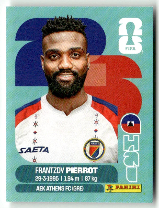 HAI 20 Frantzdy Pierrot - Sticker autocollant Panini Coupe du Monde FIFA 2026 Haïti - Pièce détachée