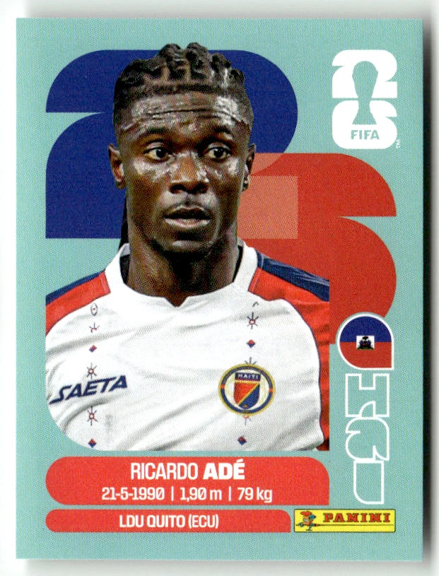 HAI 6 Ricardo Ade - Sticker autocollant Panini Coupe du Monde FIFA 2026 Haïti - Pièce détachée