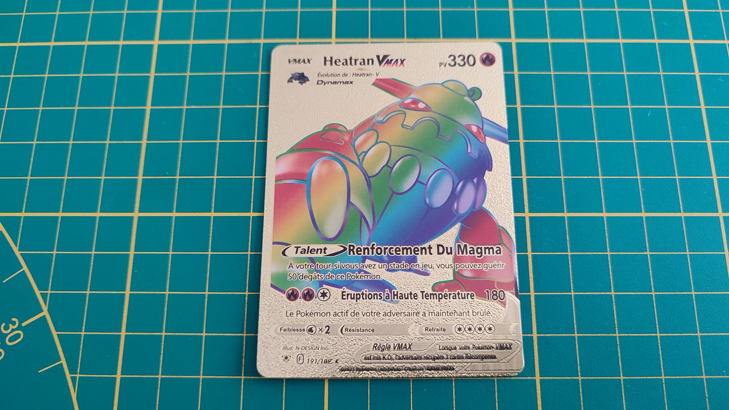 Heatran Vmax carte illustration Pokémon cosplay couleur or française #C17