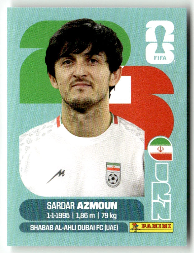 IRN 17 Sardar AZMOUN - Sticker autocollant Panini Coupe du Monde FIFA 2026 Irlande - Pièce détachée