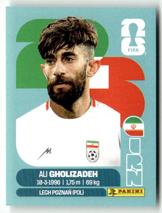 IRN 20 Ali GHOLIZADEH - Sticker autocollant Panini Coupe du Monde FIFA 2026 Irlande - Pièce détachée