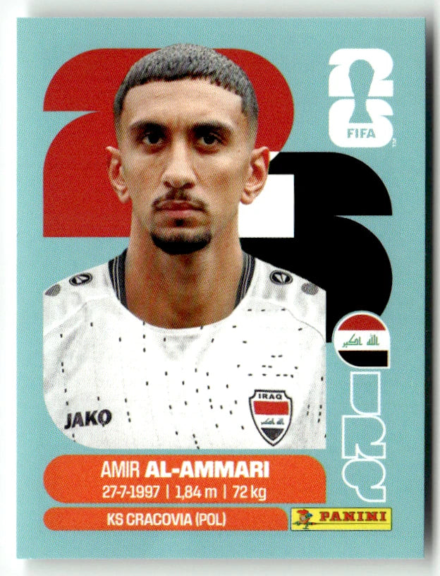 IRQ 10 Amir Al-Ammari - Sticker autocollant Panini Coupe du Monde FIFA 2026 Irak - Pièce détachée