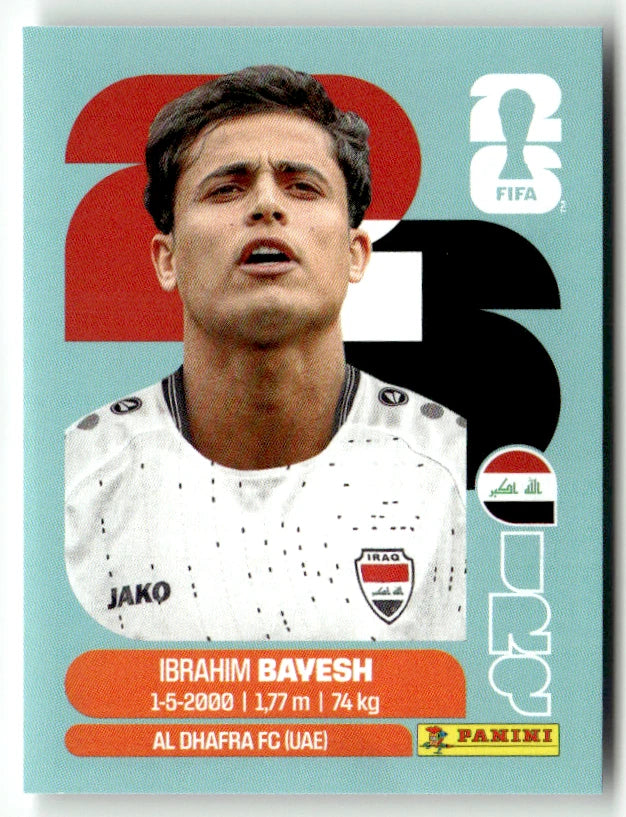 IRQ 11 Ibrahim Bavesh - Sticker autocollant Panini Coupe du Monde FIFA 2026 Irak - Pièce détachée