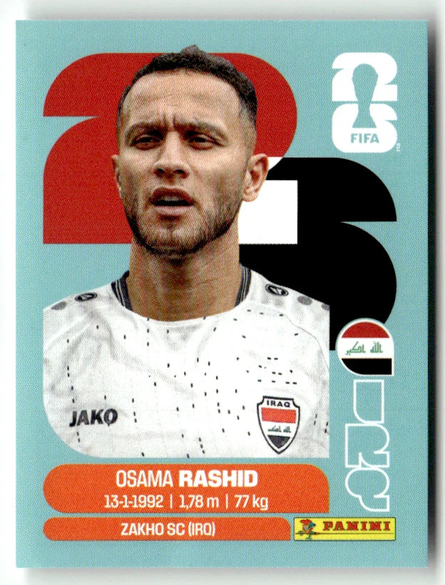 IRQ 17 Osama Rashid - Sticker autocollant Panini Coupe du Monde FIFA 2026 Irak - Pièce détachée