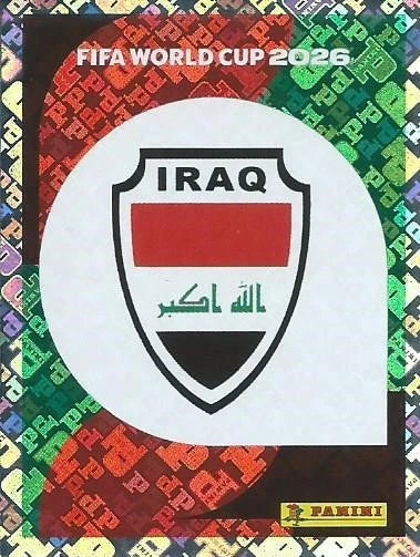 IRQ 1 Logo de l'équipe - Sticker autocollant Panini Coupe du Monde FIFA 2026 Irak - Pièce détachée