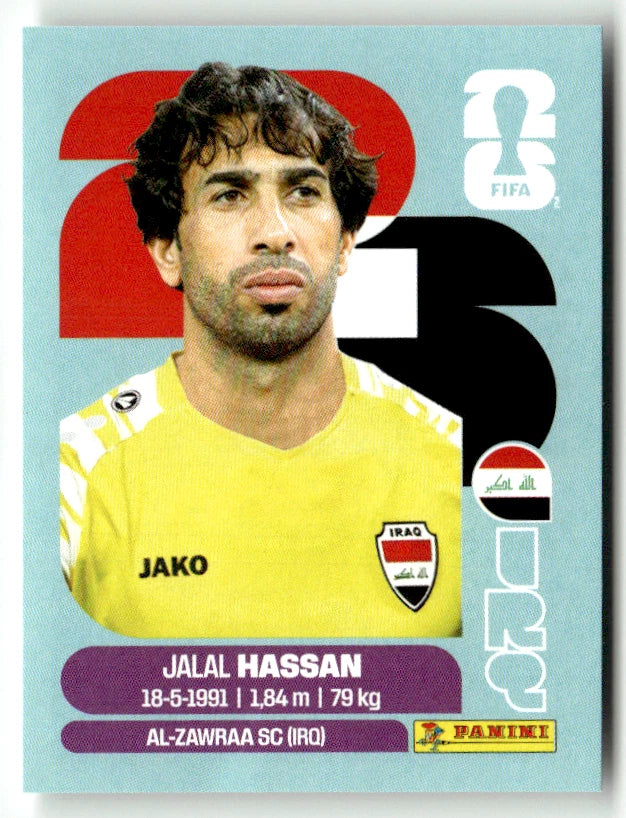 IRQ 2 Jalal HASSAN - Sticker autocollant Panini Coupe du Monde FIFA 2026 Irak - Pièce détachée