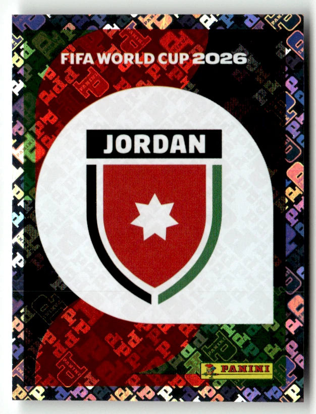 JOR 1 Logo de l'équipe - Sticker autocollant Panini Coupe du Monde FIFA 2026 Jordanie - Pièce détachée