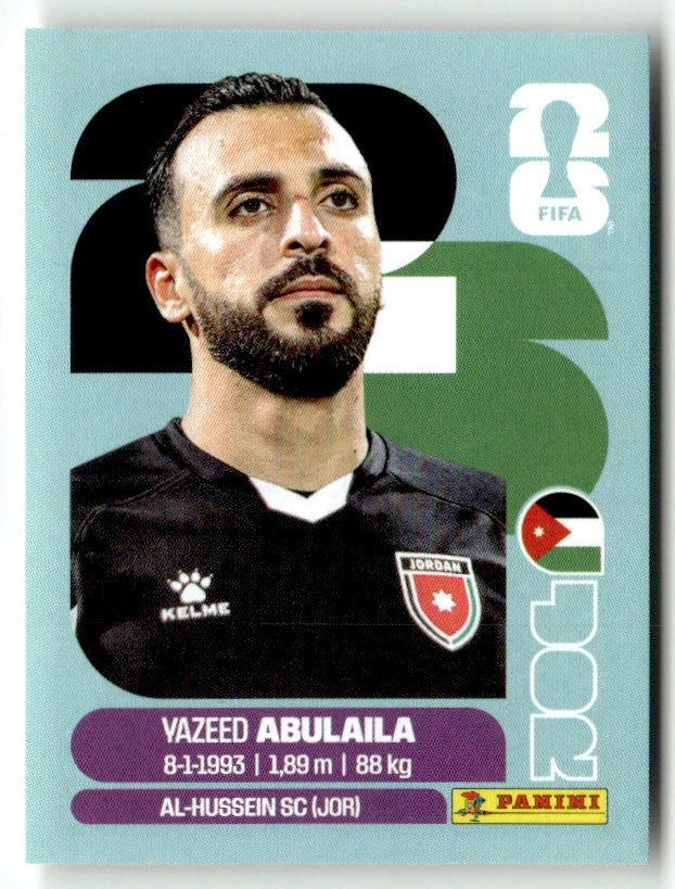 JOR 2 Yazeed Abulaila - Sticker autocollant Panini Coupe du Monde FIFA 2026 Jordanie - Pièce détachée