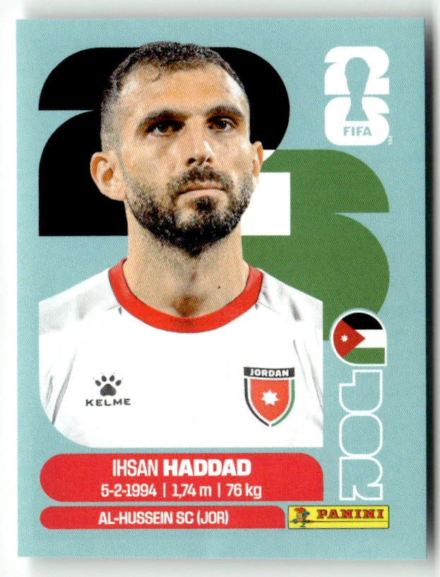 JOR 3 Ihsan Haddad - Sticker autocollant Panini Coupe du Monde FIFA 2026 Jordanie - Pièce détachée
