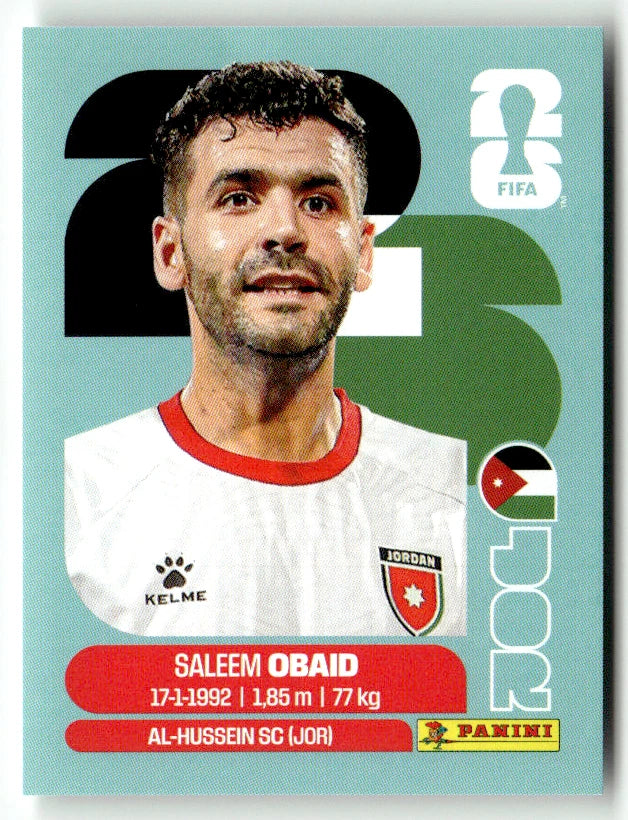 JOR 7 Saleem Obaid - Sticker autocollant Panini Coupe du Monde FIFA 2026 Jordanie - Pièce détachée