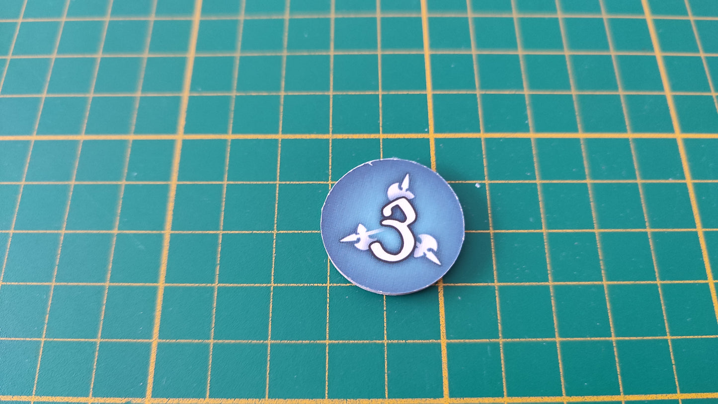 Jeton bonus bleu valeur 3 unitaire Praga Caput Regni vladimir suchy Delicious Games pièce détachée jeu de société #E34