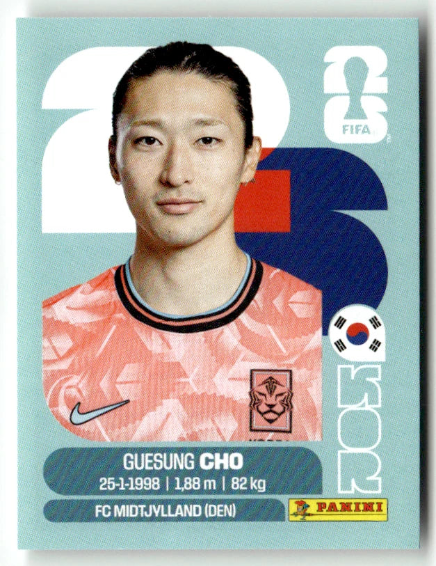 KOR 17 Guesung Cho - Sticker autocollant Panini Coupe du Monde FIFA 2026 Corée Du Sud - Pièce détachée