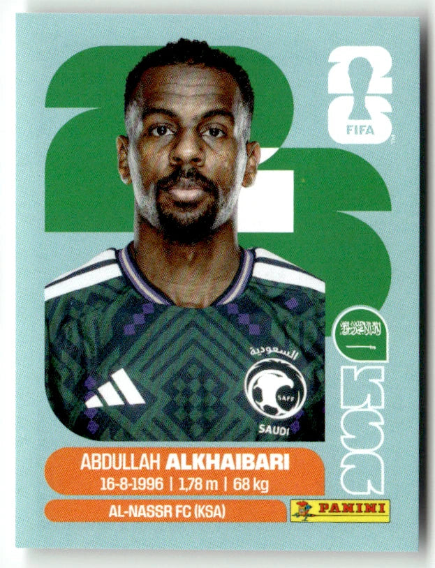 KSA 11 Abdullah Alkhaibari - Sticker autocollant Panini Coupe du Monde FIFA 2026 Arabie Saoudite - Pièce détachée