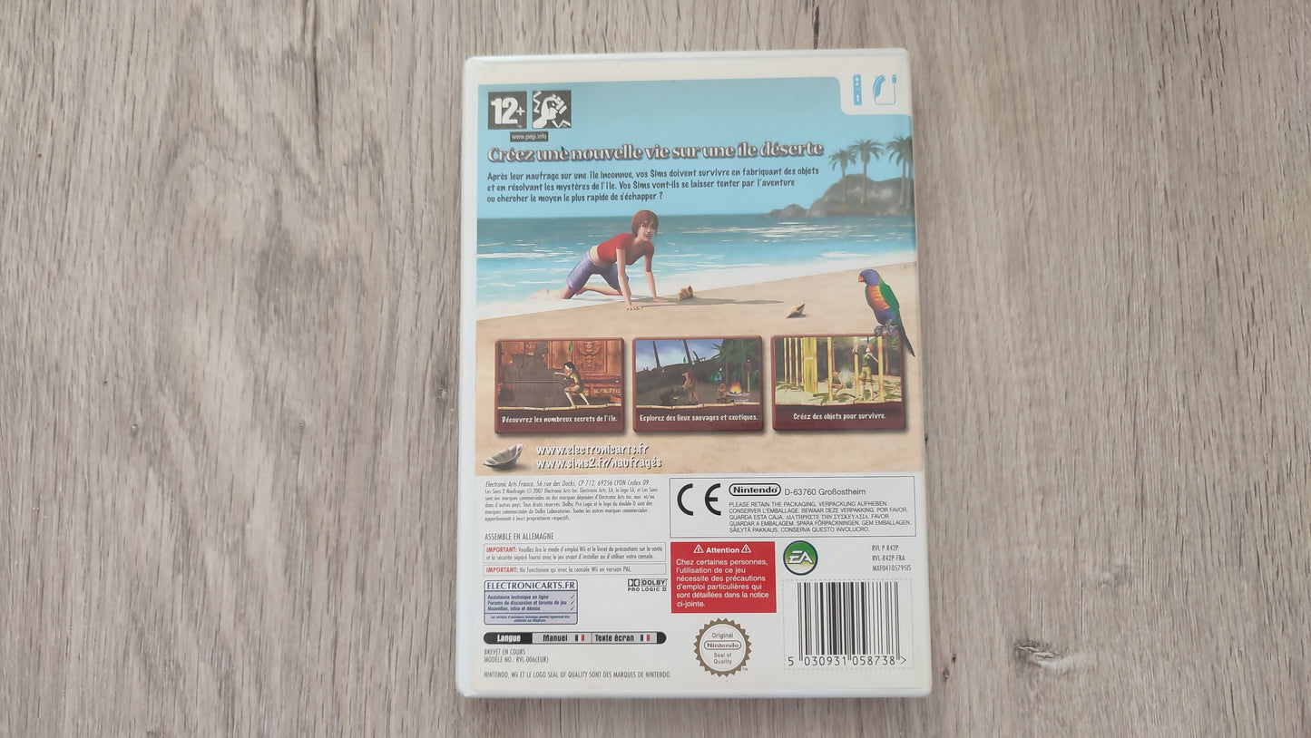 Les Sims 2 Naufragés jeu vidéo console de jeux Nintendo Wii #SP