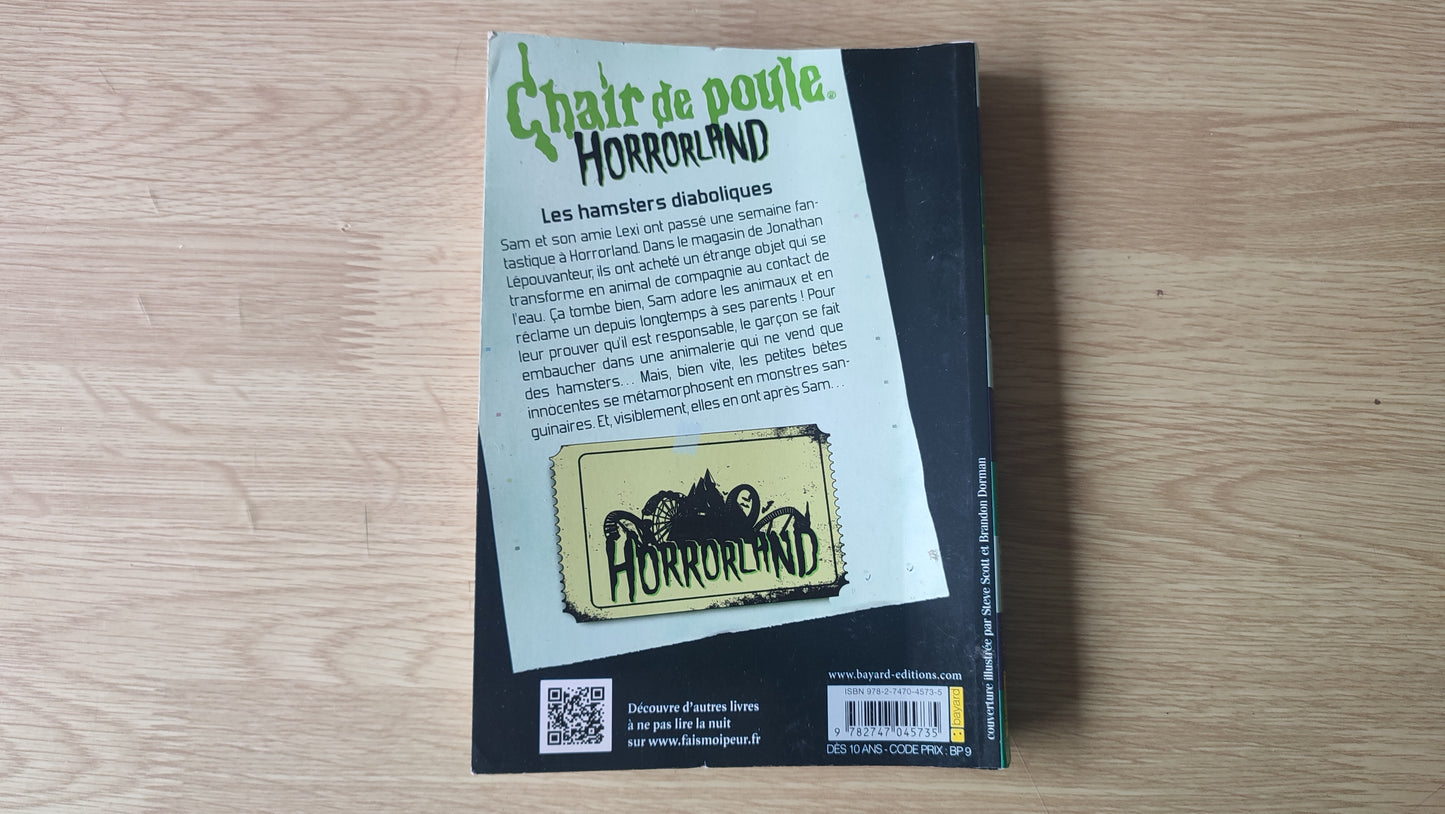 Livre Chair de poule Horrorland Les hamsters diaboliques R.L. Stine édition Bayard poche #SPDF