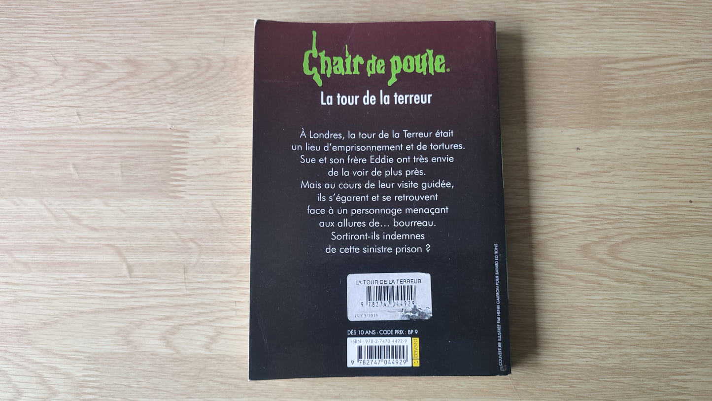 Livre Chair de poule La tour de la terreur R.L. Stine édition Bayard poche #SPDF