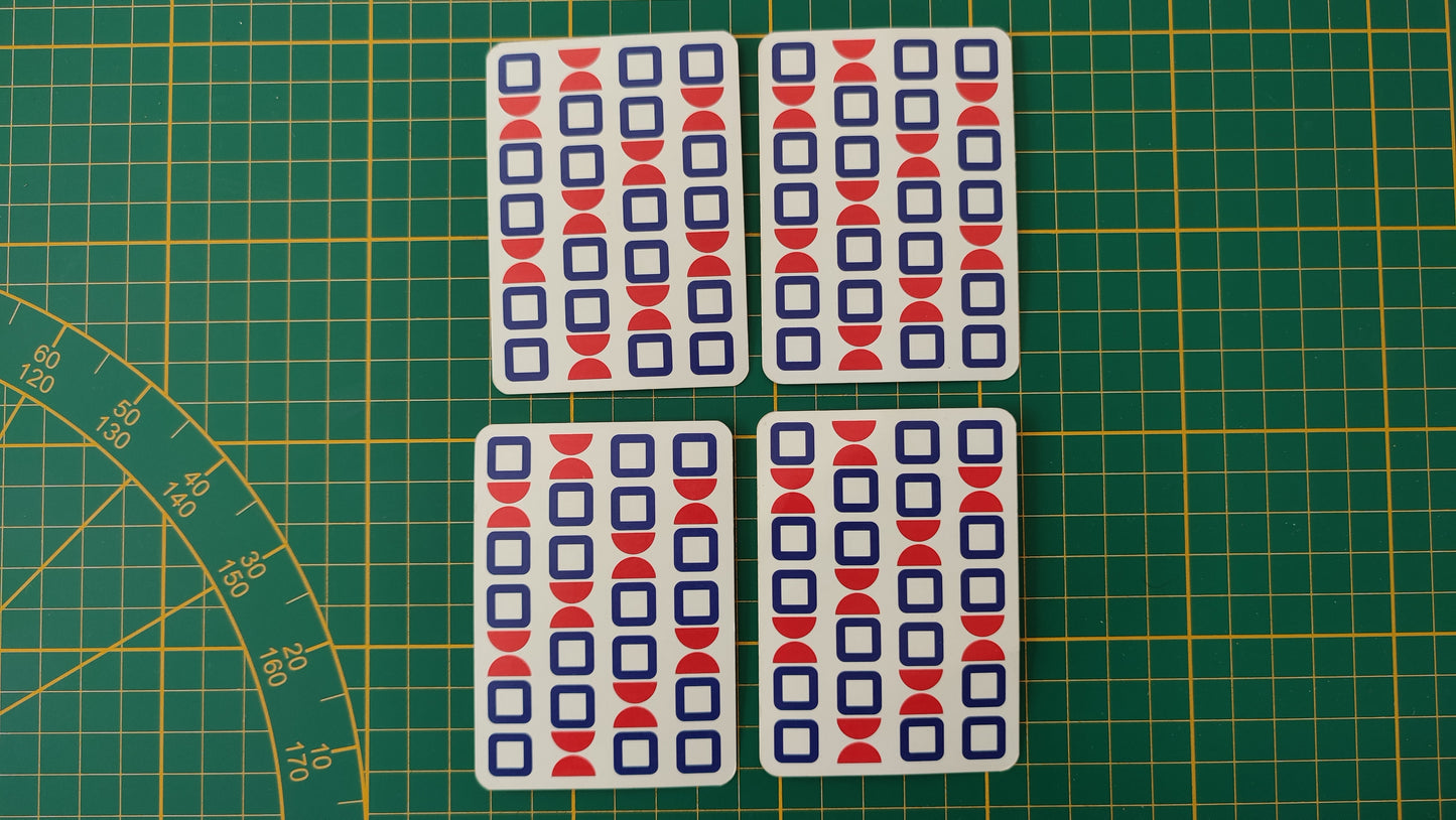 Lot 4 cartes explicatives V2 pièce détachée jeu de société 1000 mille bornes Dujardin #B96