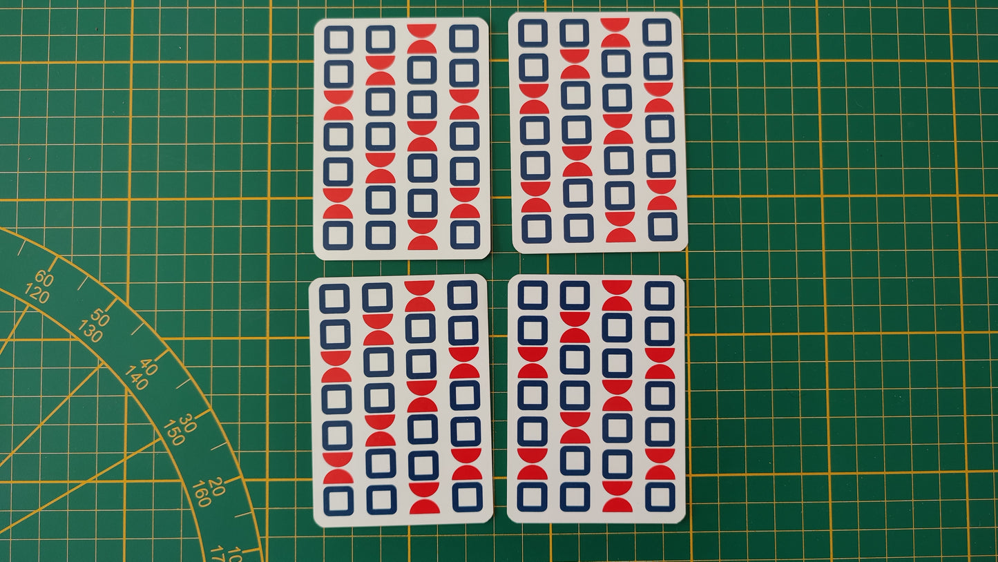 Lot 4 cartes explicatives pièce détachée jeu de société 1000 mille bornes Dujardin #B96