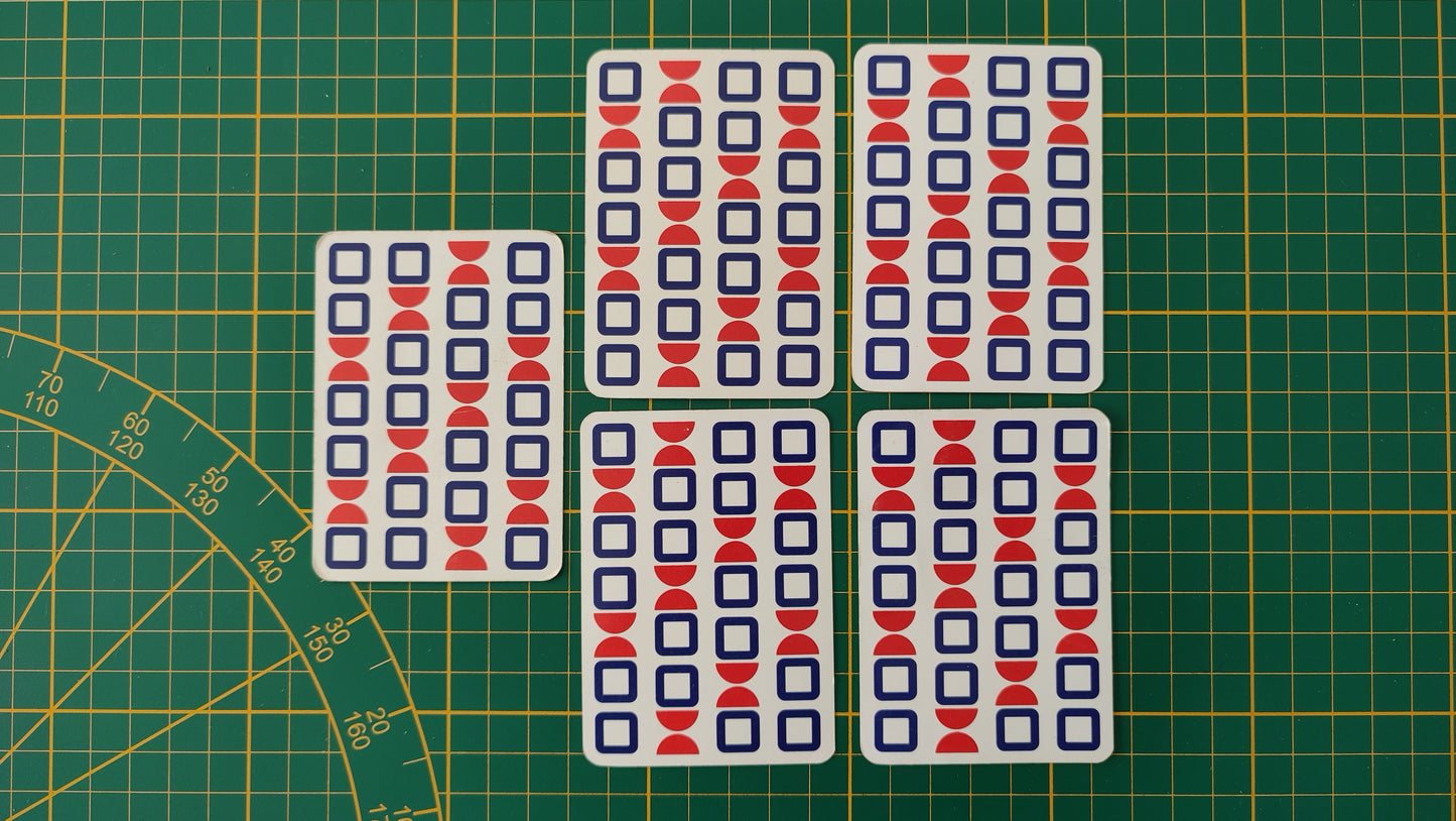 Lot 5 cartes explicatives pièce détachée jeu de société 1000 mille bornes Dujardin #B96