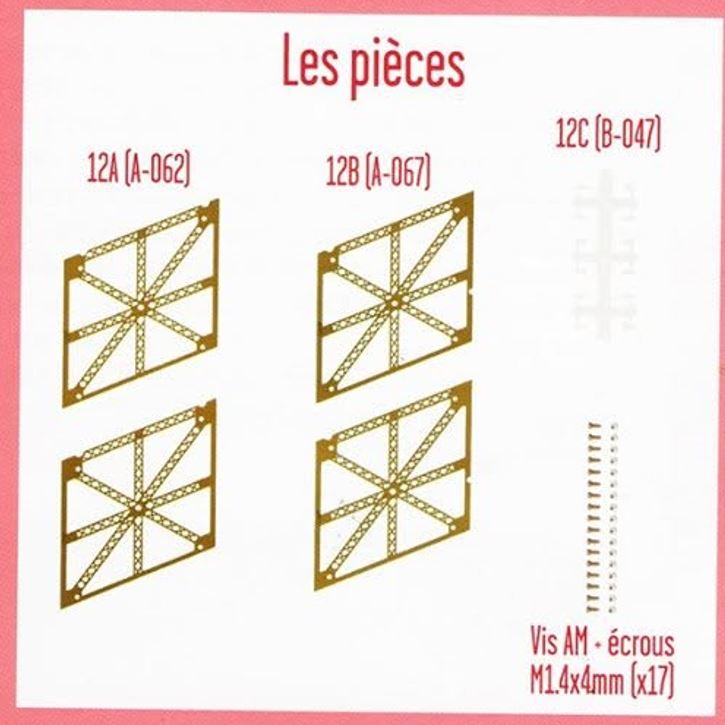 Lot pièces détachées numéro 12 n°12 Je construis la tour Eiffel 1/8 1/8e 1/8ème édition TF1