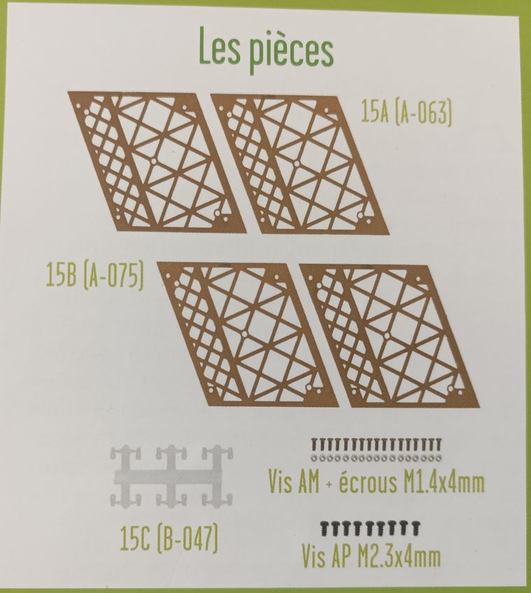 Lot pièces détachées numéro 15 n°15 Je construis la tour Eiffel 1/8 1/8e 1/8ème édition TF1