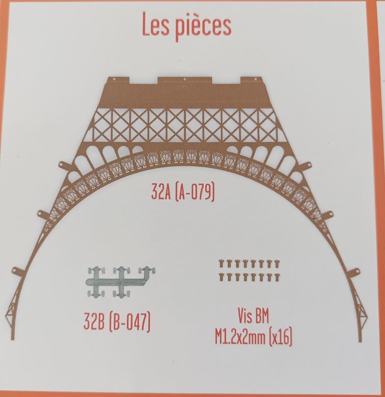 Lot pièces détachées numéro 32 n°32 Je construis la tour Eiffel 1/8 1/8e 1/8ème édition TF1