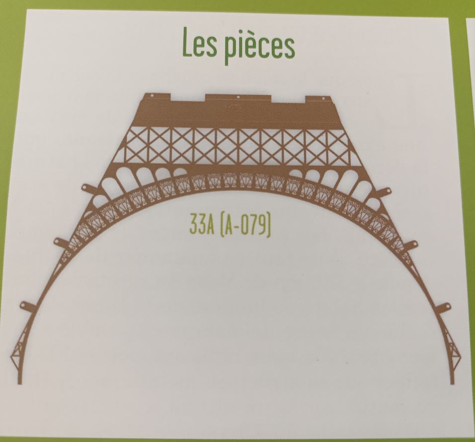 Lot pièces détachées numéro 33 n°33 Je construis la tour Eiffel 1/8 1/8e 1/8ème édition TF1