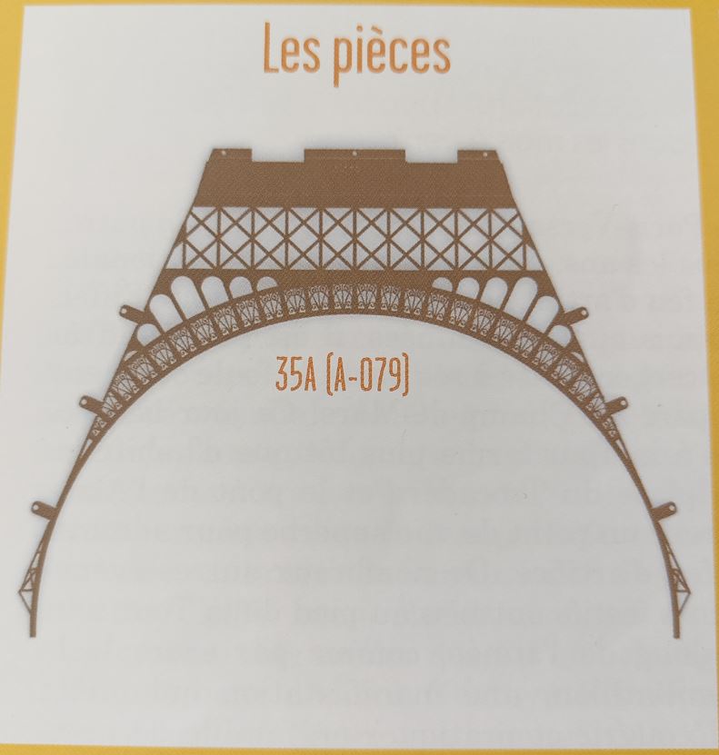 Lot pièces détachées numéro 35 n°35 Je construis la tour Eiffel 1/8 1/8e 1/8ème édition TF1
